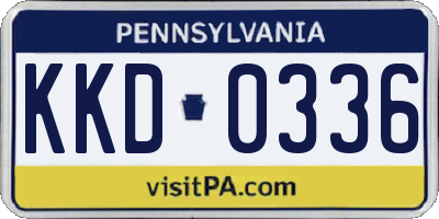 PA license plate KKD0336