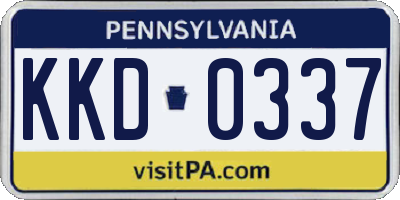 PA license plate KKD0337