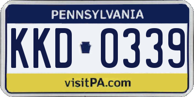 PA license plate KKD0339