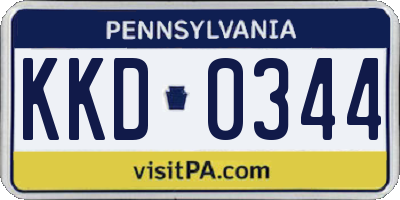 PA license plate KKD0344