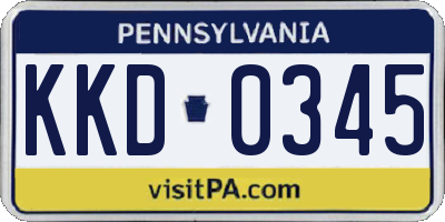 PA license plate KKD0345