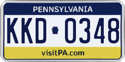 PA license plate KKD0348