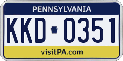 PA license plate KKD0351