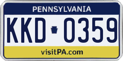 PA license plate KKD0359