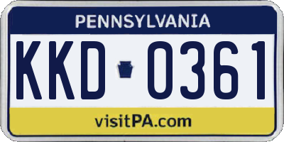 PA license plate KKD0361
