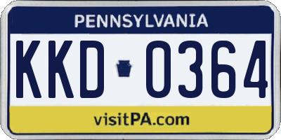 PA license plate KKD0364