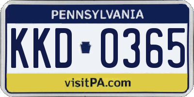 PA license plate KKD0365