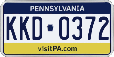 PA license plate KKD0372
