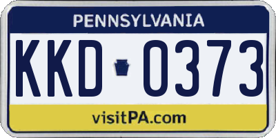 PA license plate KKD0373