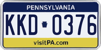 PA license plate KKD0376