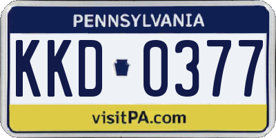 PA license plate KKD0377