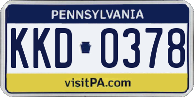 PA license plate KKD0378
