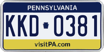PA license plate KKD0381