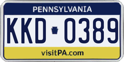 PA license plate KKD0389