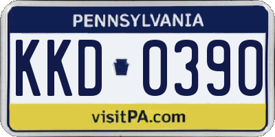 PA license plate KKD0390