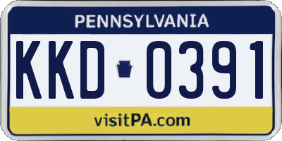 PA license plate KKD0391