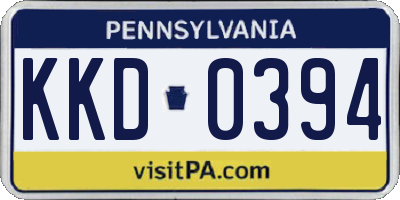 PA license plate KKD0394