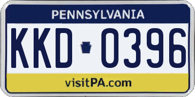 PA license plate KKD0396