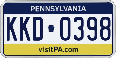 PA license plate KKD0398