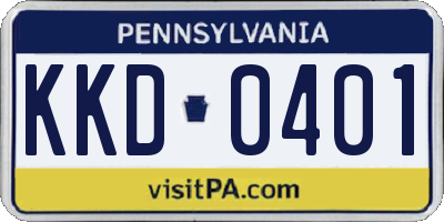 PA license plate KKD0401