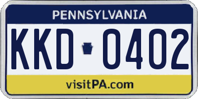 PA license plate KKD0402
