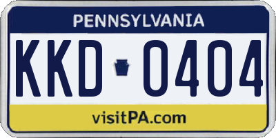 PA license plate KKD0404