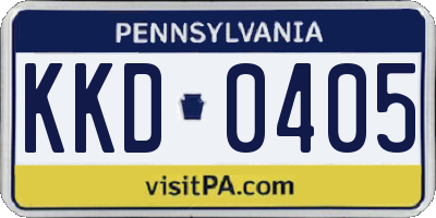 PA license plate KKD0405