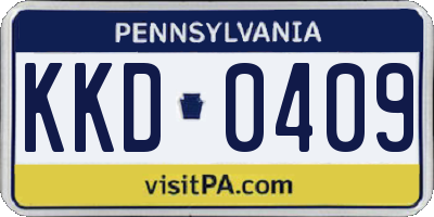PA license plate KKD0409