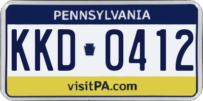 PA license plate KKD0412