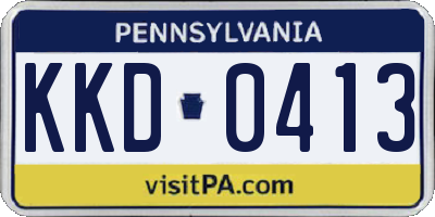 PA license plate KKD0413