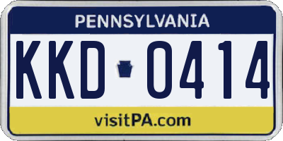 PA license plate KKD0414