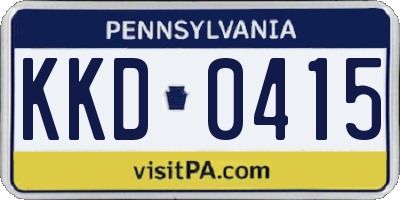 PA license plate KKD0415