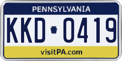 PA license plate KKD0419