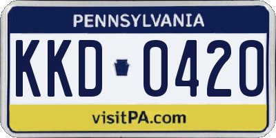 PA license plate KKD0420