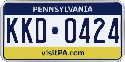 PA license plate KKD0424
