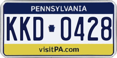 PA license plate KKD0428