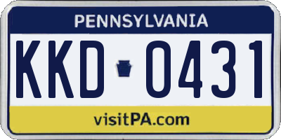 PA license plate KKD0431