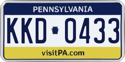 PA license plate KKD0433
