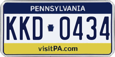 PA license plate KKD0434