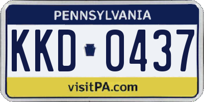 PA license plate KKD0437
