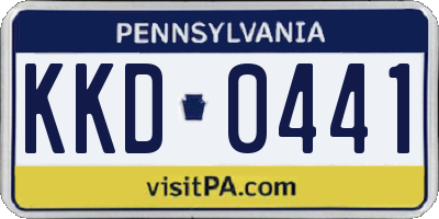 PA license plate KKD0441