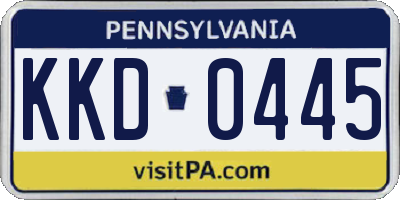 PA license plate KKD0445