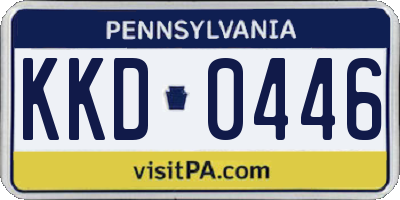 PA license plate KKD0446