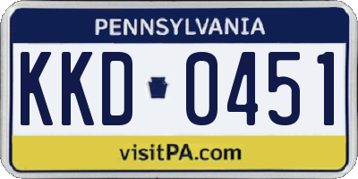 PA license plate KKD0451