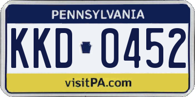 PA license plate KKD0452