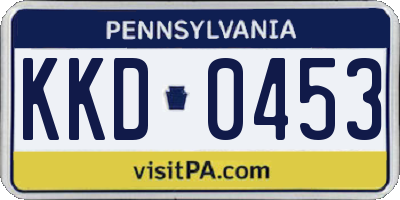 PA license plate KKD0453