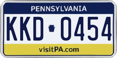 PA license plate KKD0454