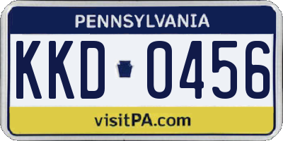 PA license plate KKD0456