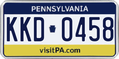 PA license plate KKD0458