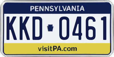 PA license plate KKD0461